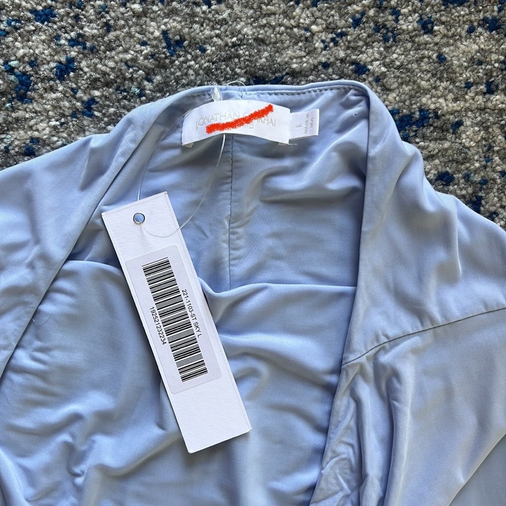 JONATHAN SIMKHAI STANDARD Raine Midi Dress in Sky Large - Picture 8 of 8